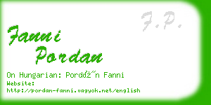 fanni pordan business card